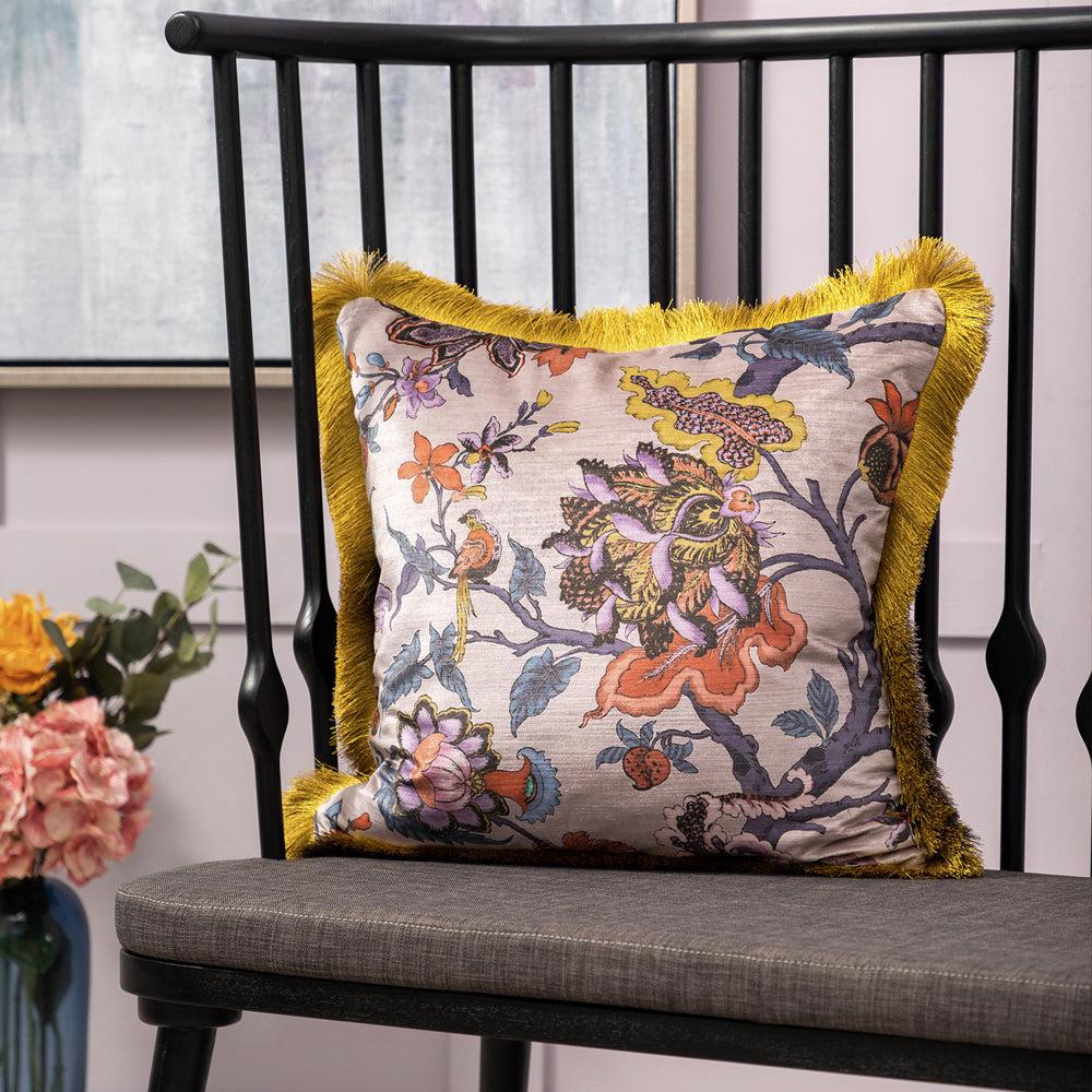 Bed Cushions | Adhira Printed Feather Cushion Blush Bed Cushions Bed Cushions