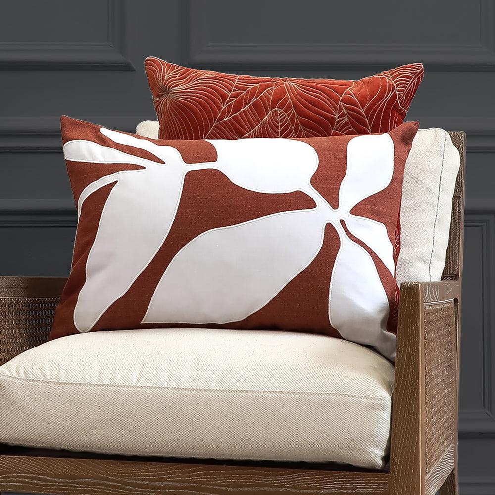 Bed Cushions | Aspin Embroidered Feather Cushion Cinnamon Bed Cushions Bed Cushions