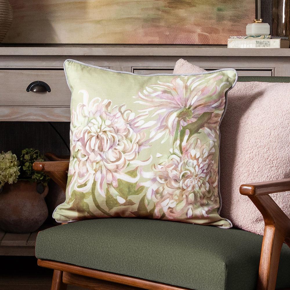 Bed Cushions | Belladonna Printed Wool Cushion Moss Bed Cushions Bed Cushions