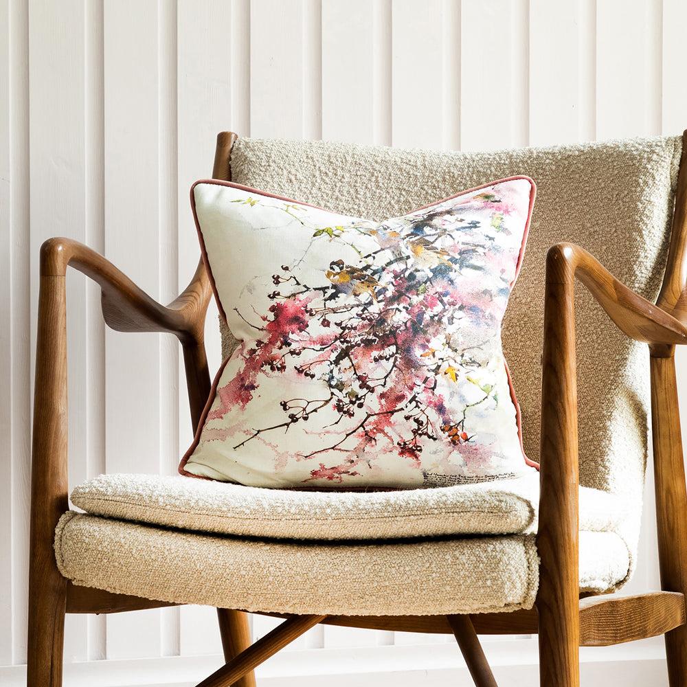 Bed Cushions | Brushwood Printed Feather Cushion Blossom Bed Cushions Bed Cushions