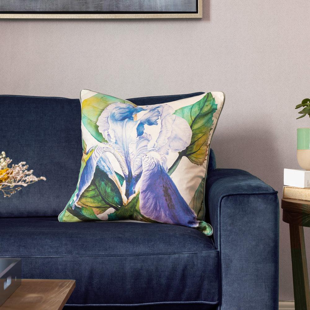 Bed Cushions | Darwen Printed Feather Cushion Cornflower Bed Cushions Bed Cushions