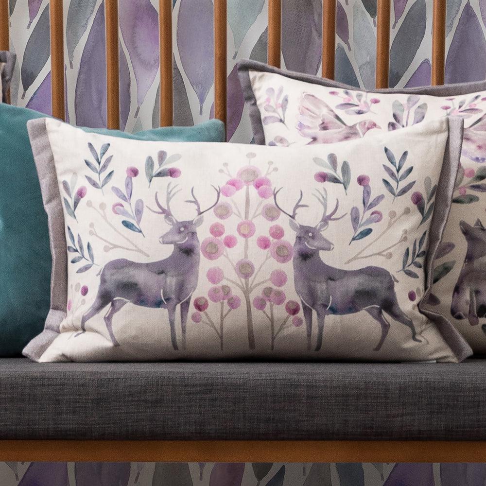 Bed Cushions | Edo Printed Feather Cushion Violet Bed Cushions Bed Cushions