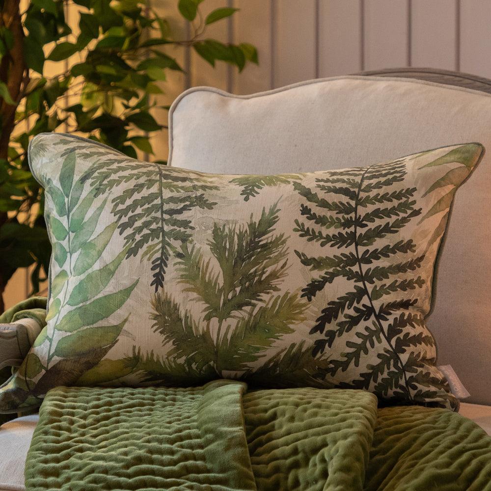 Bed Cushions | Elowen Printed Piped Cushion Linen Bed Cushions Bed Cushions