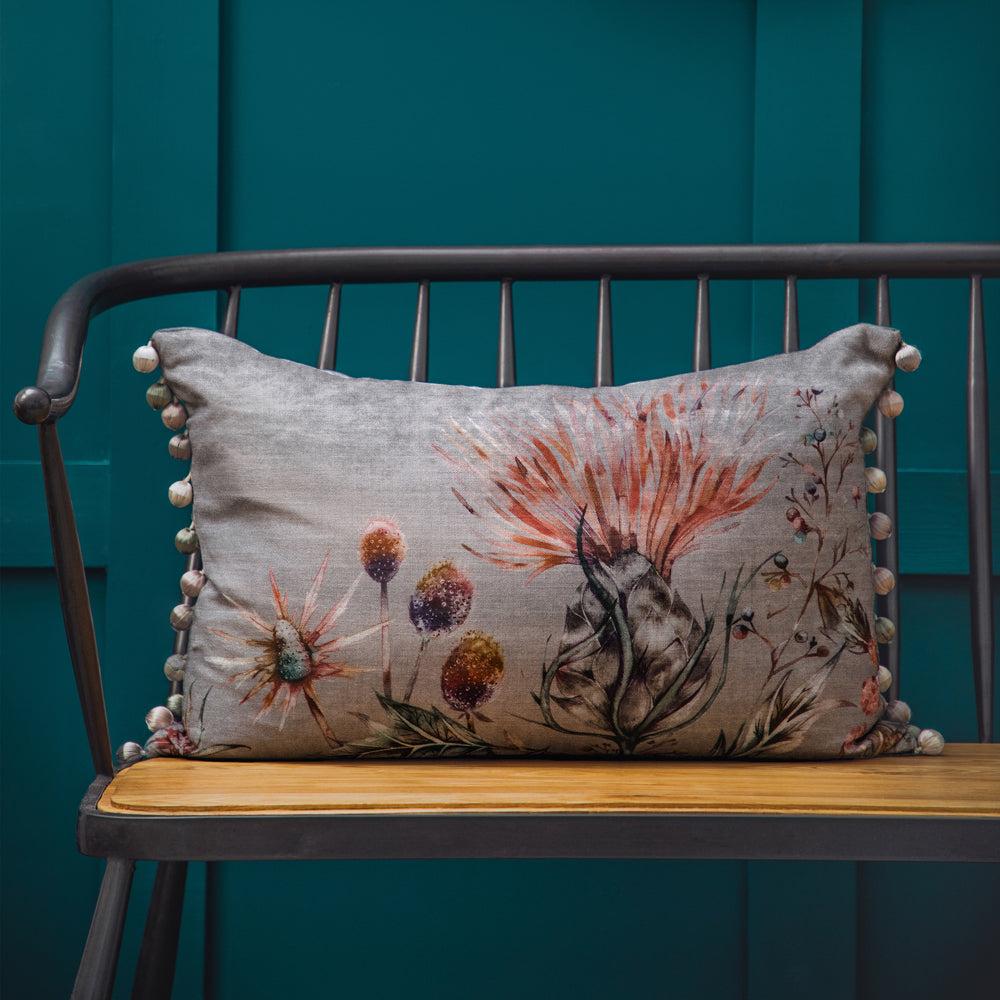 Bed Cushions | Elysium Printed Feather Cushion Amber Bed Cushions Amber