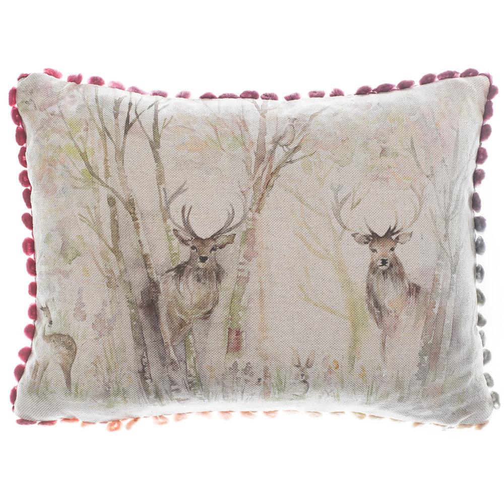 Bed Cushions | Enchanted Forest Printed Feather Cushion Natural Bed Cushions Bed Cushions