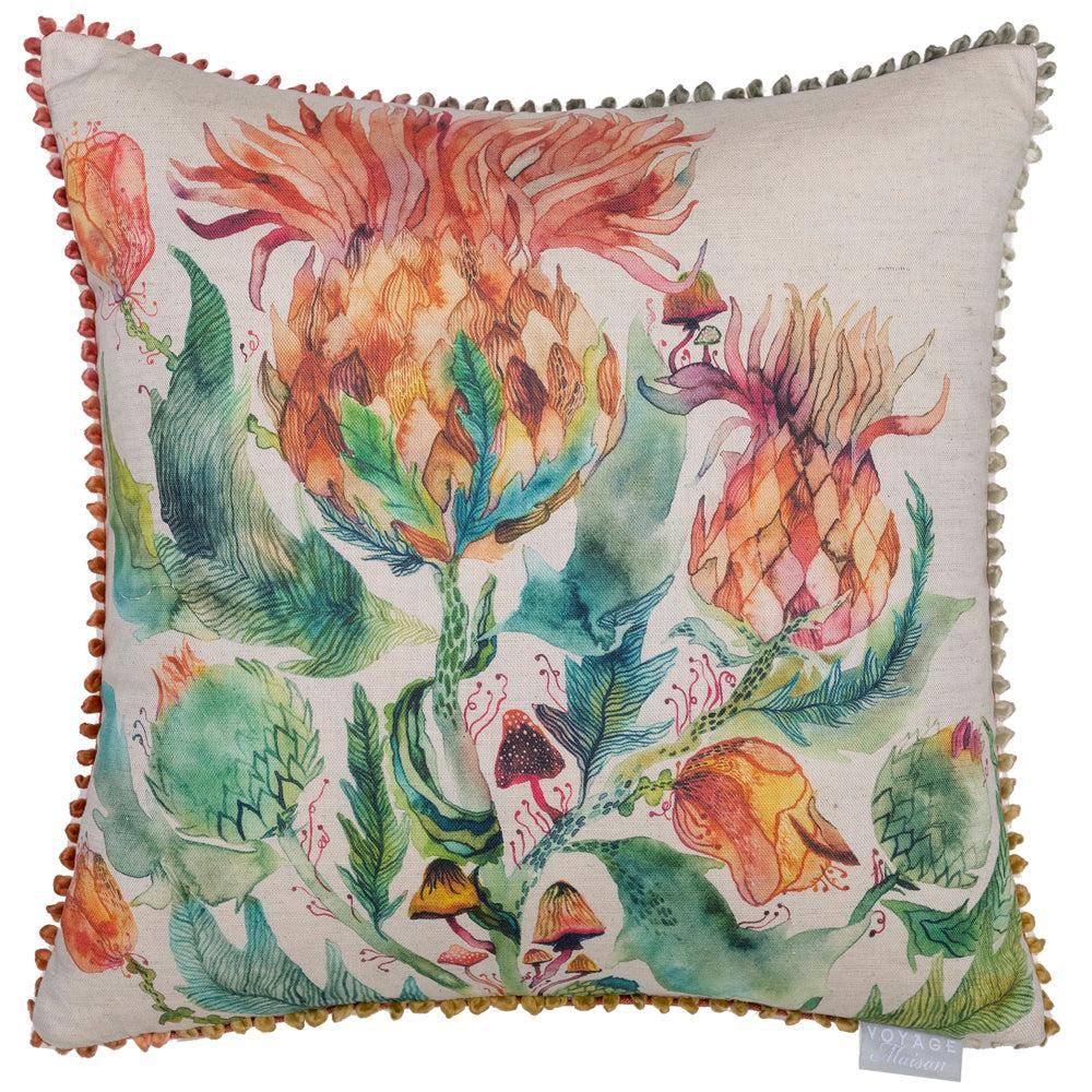 Bed Cushions | Enchanting Thistle Printed Feather Cushion Marigold Bed Cushions Bed Cushions