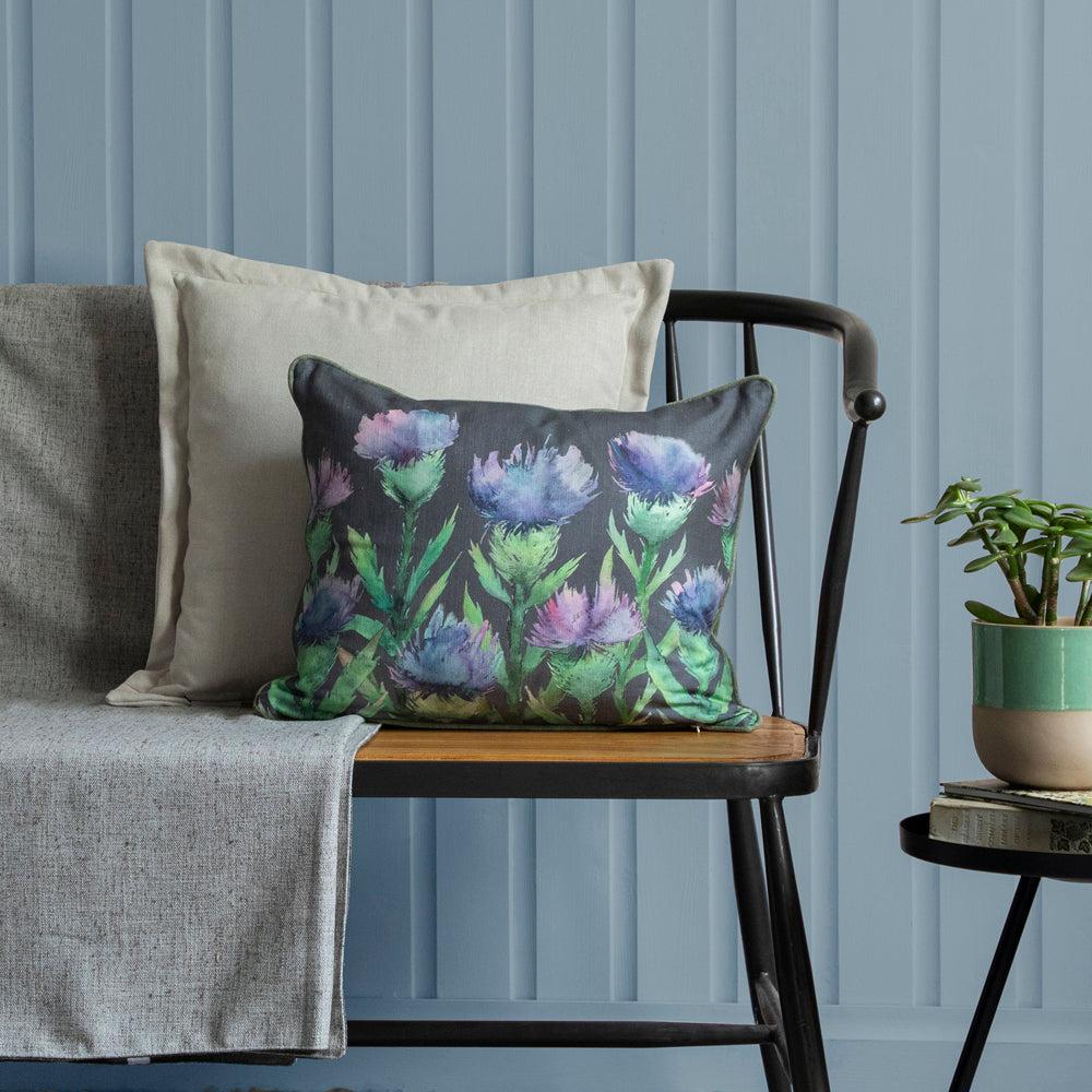 Bed Cushions | Erskine Printed Wool Cushion Slate Bed Cushions Bed Cushions