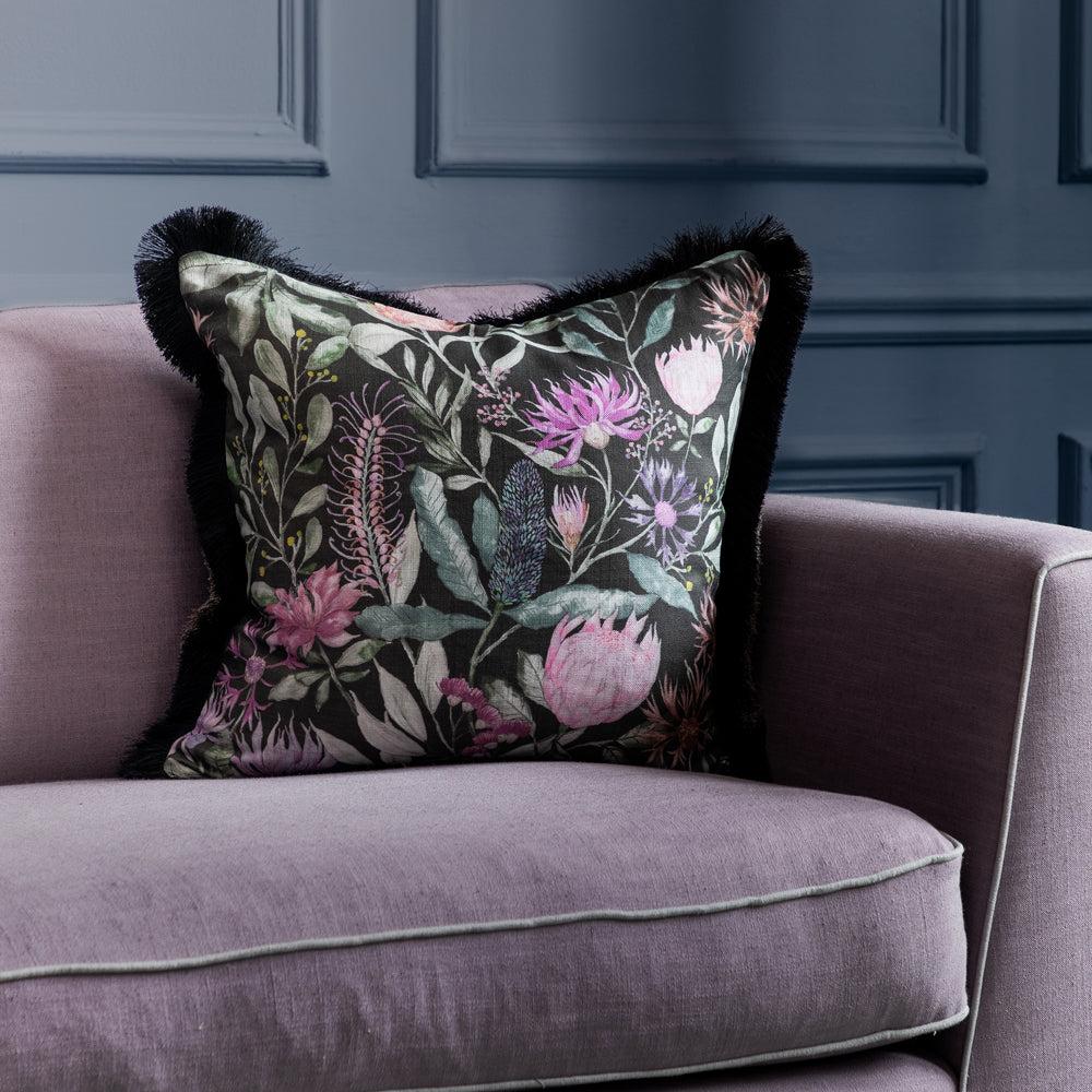 Bed Cushions | Fortazela Printed Feather Cushion Onyx Bed Cushions Bed Cushions