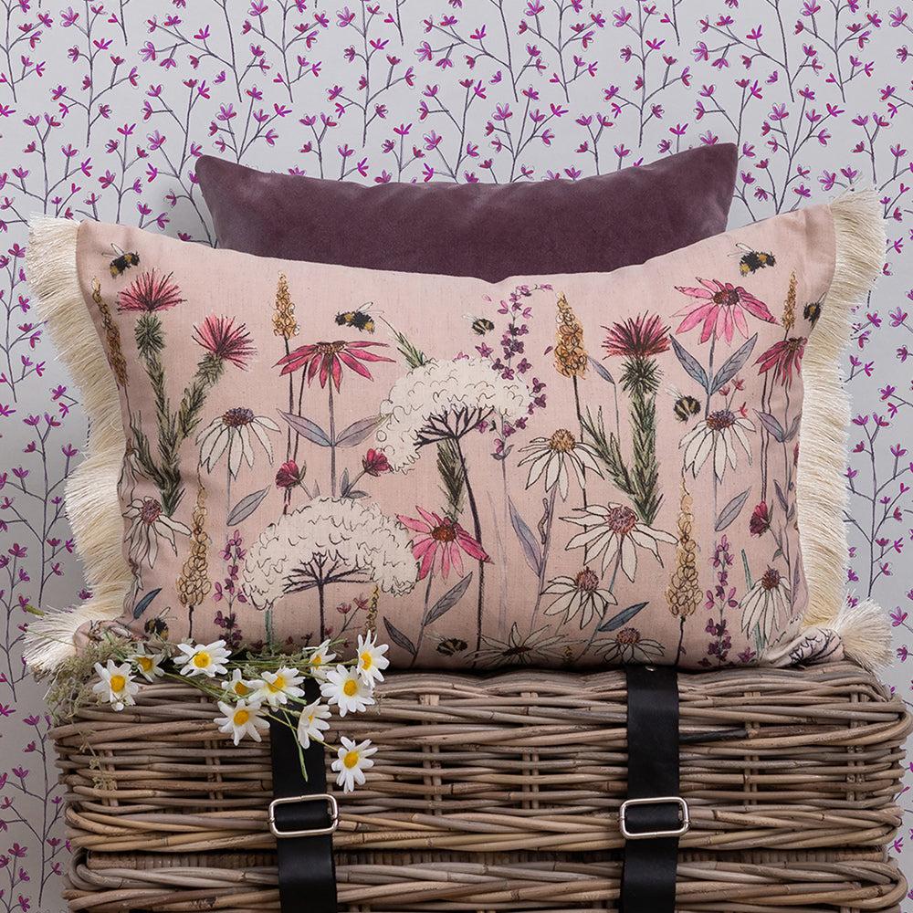 Bed Cushions | Hermione Printed Feather Cushion Blush Bed Cushions Bed Cushions