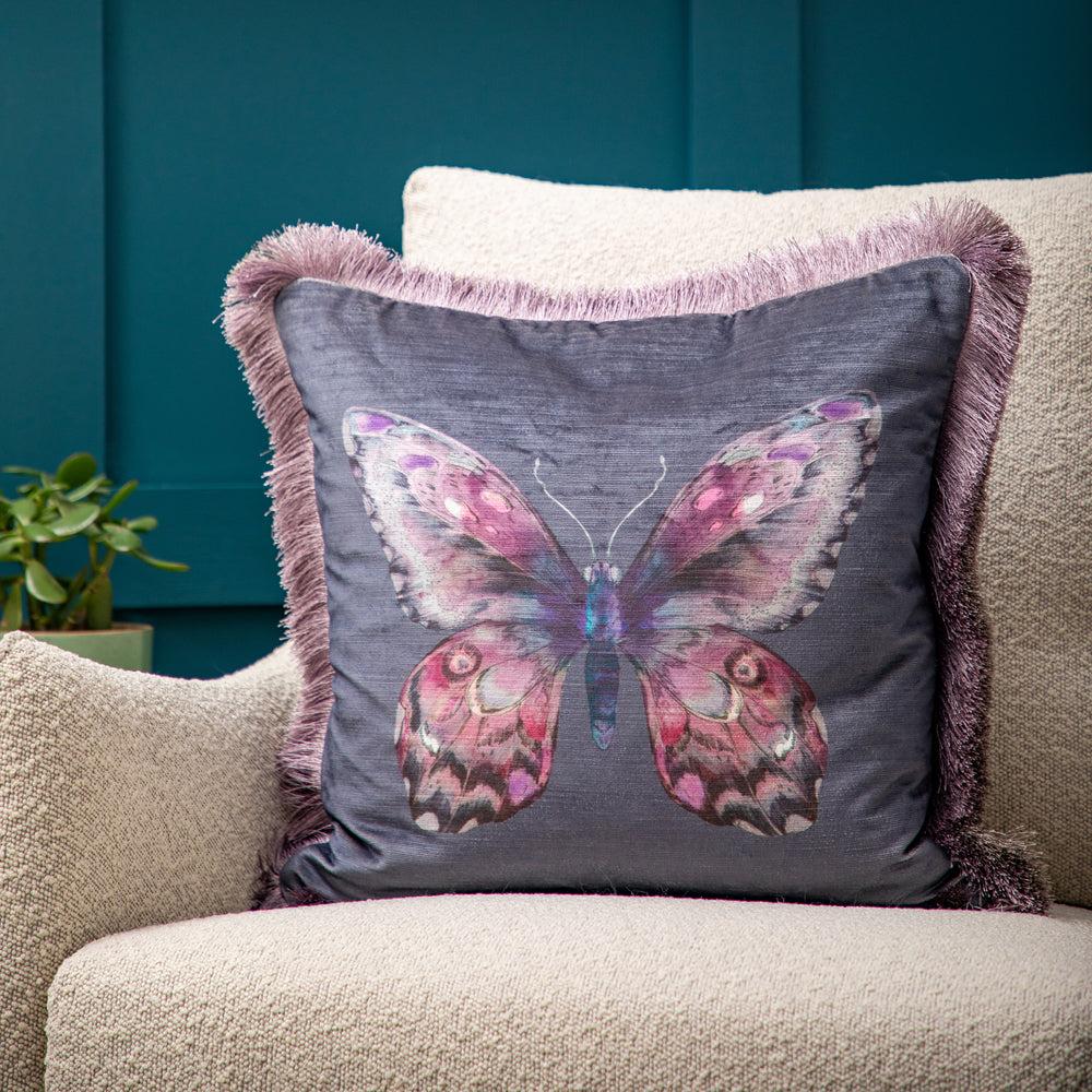 Bed Cushions | Lenore Printed Feather Cushion Sapphire Bed Cushions Bed Cushions