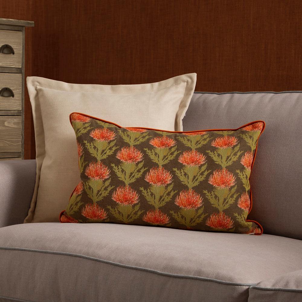 Bed Cushions | Moray Jacquard Wool Cushion Rust Bed Cushions Bed Cushions