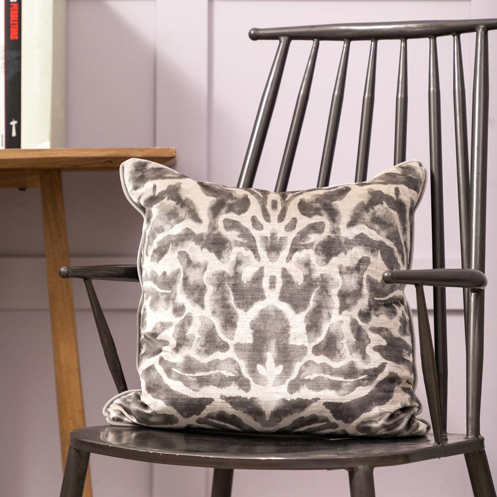 Bed Cushions | Nikko Printed Feather Cushion Charcoal Bed Cushions Bed Cushions