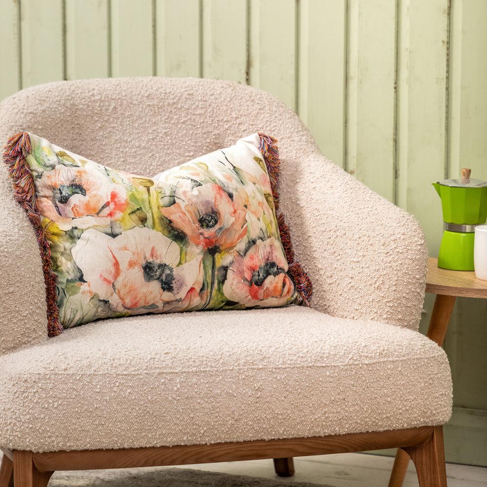 Bed Cushions | Papavera Printed Feather Cushion Sweetpea Bed Cushions Bed Cushions