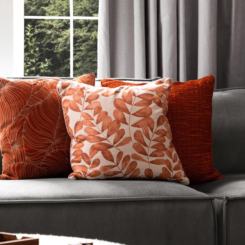 Bed Cushions | Rowan Printed Feather Cushion Amber Bed Cushions Amber