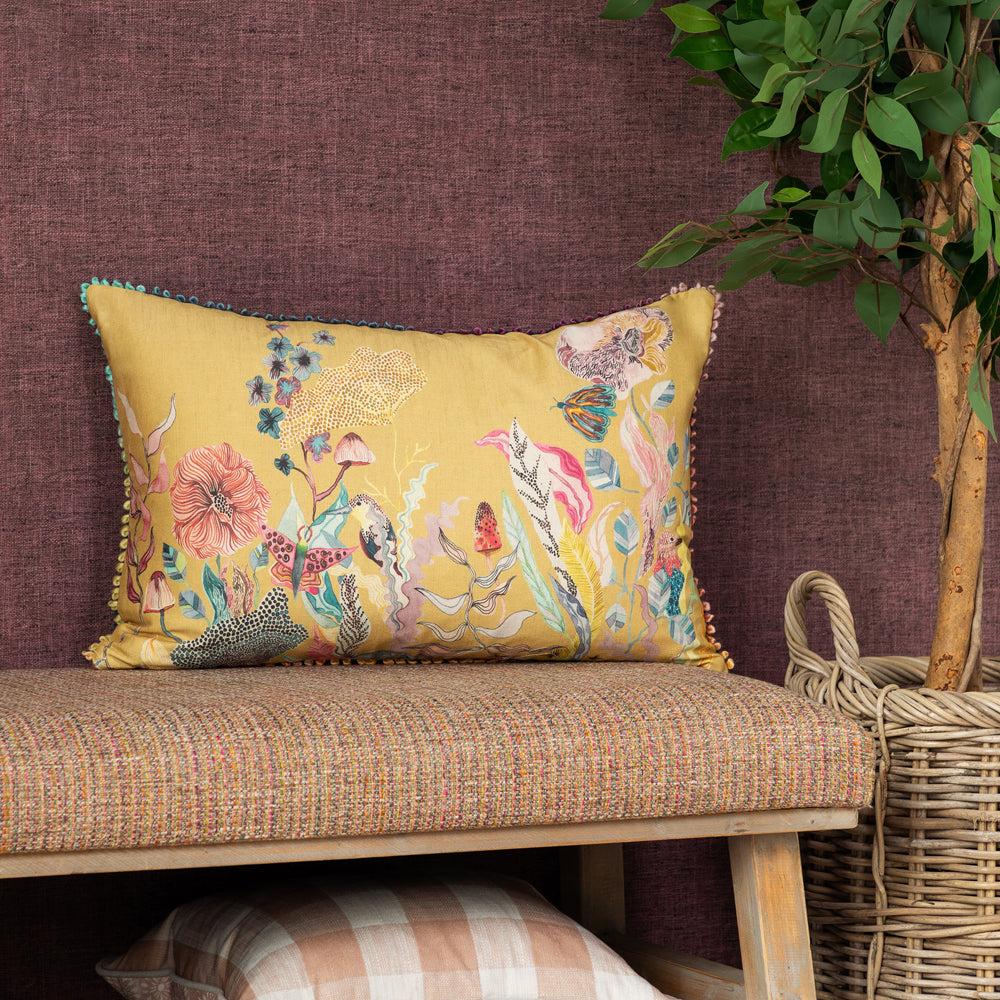 Bed Cushions | The Hawthorn Tree Printed Feather Cushion Marigold Bed Cushions Bed Cushions