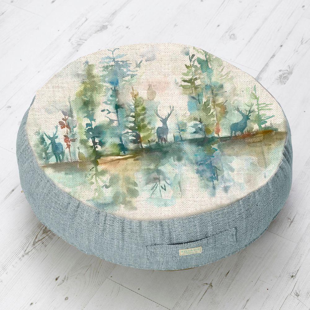 Bed Cushions | Wilderness Printed Floor Cushion Aqua Bed Cushions Aqua