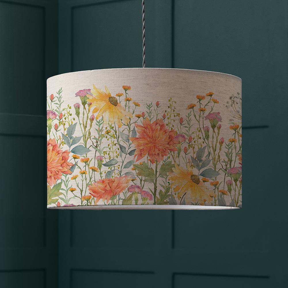 Ceiling Lights | Delamere Eva Printed Lamp Shade Linen Ceiling Lights Ceiling Lights