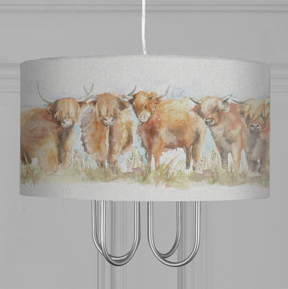 Ceiling Lights | Highland Cattle Eva Taurus Lamp Shade Linen Ceiling Lights Ceiling Lights