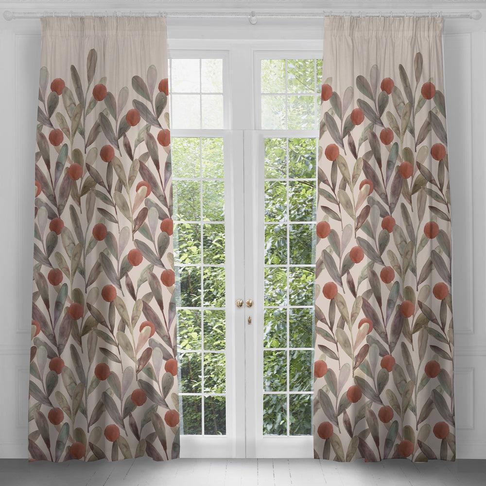 Curtains | Enso Printed Pencil Pleat Curtains Mulberry Curtains Curtains