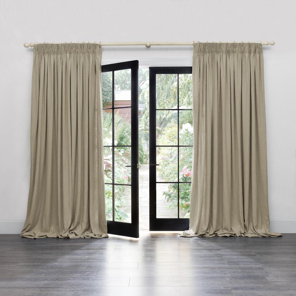 Curtains | Hawley Linen Blend Pencil Pleat Curtains Birch Curtains Birch