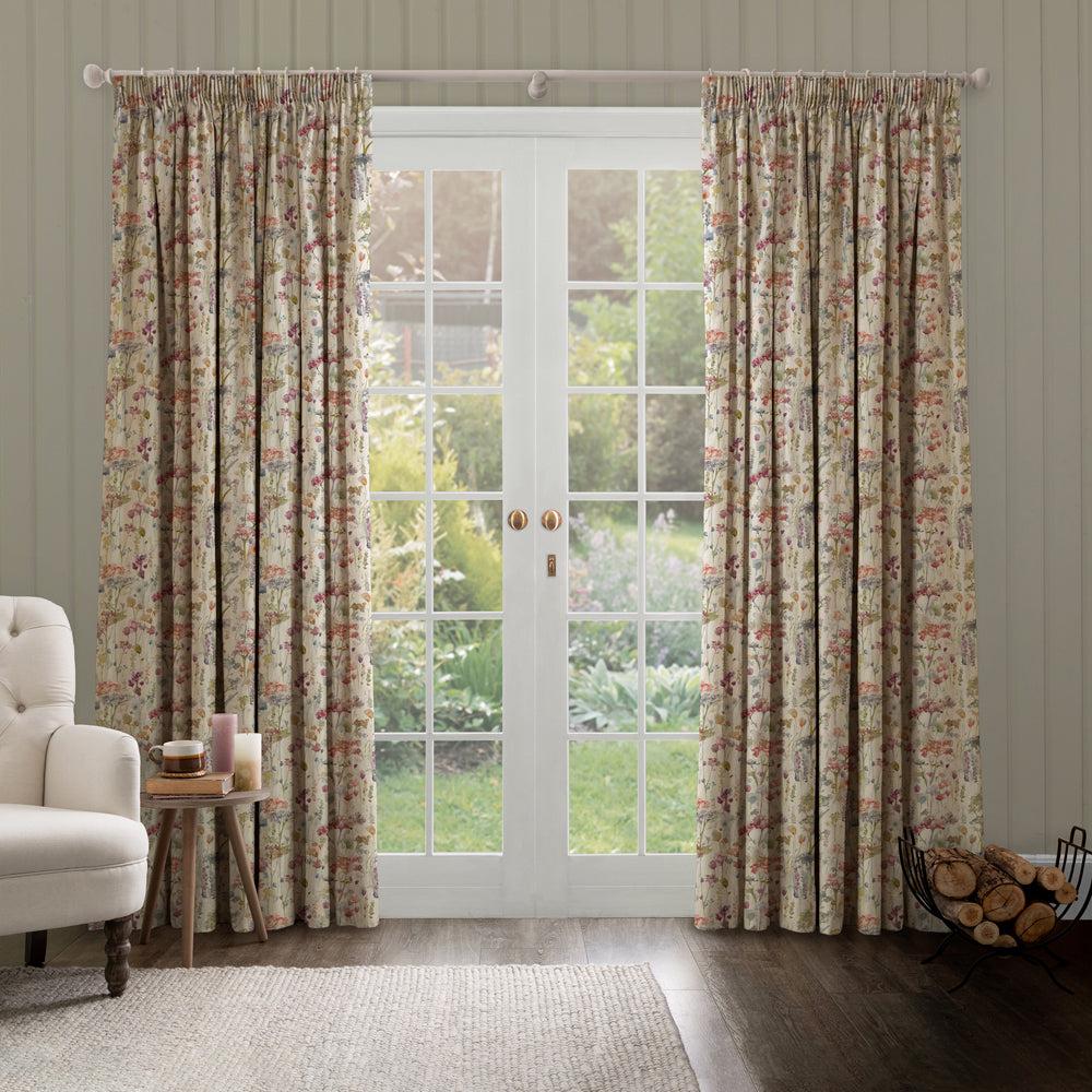 Curtains | Ilinizas Printed Pencil Pleat Curtains Poppy/Natural Curtains Curtains