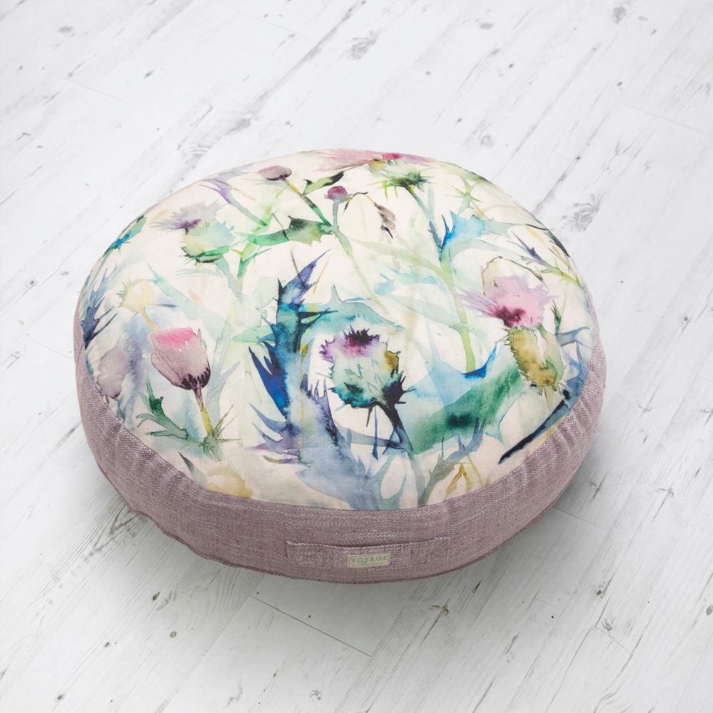 Floor Cushions | Cirsium Printed Floor Cushion Damson Cushions Damson