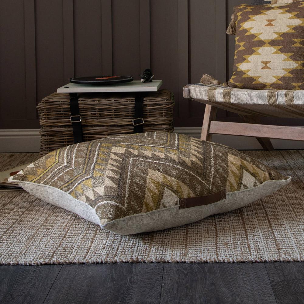 Floor Cushions | Sandoval Printed Floor Cushion Sepia Cushions Floor Cushions