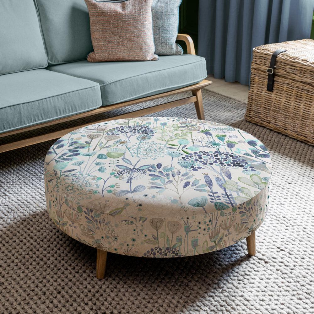 Footstools | Ailsa Petra Large Footstool Cornflower Footstools Ailsa Cornflower