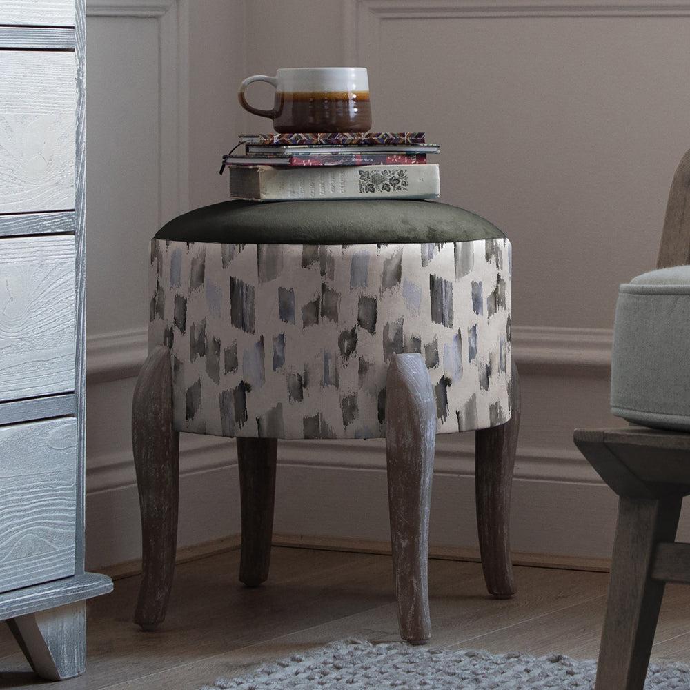 Footstools | Arwen Printed Finn Footstool Frost Footstools Arwen Frost