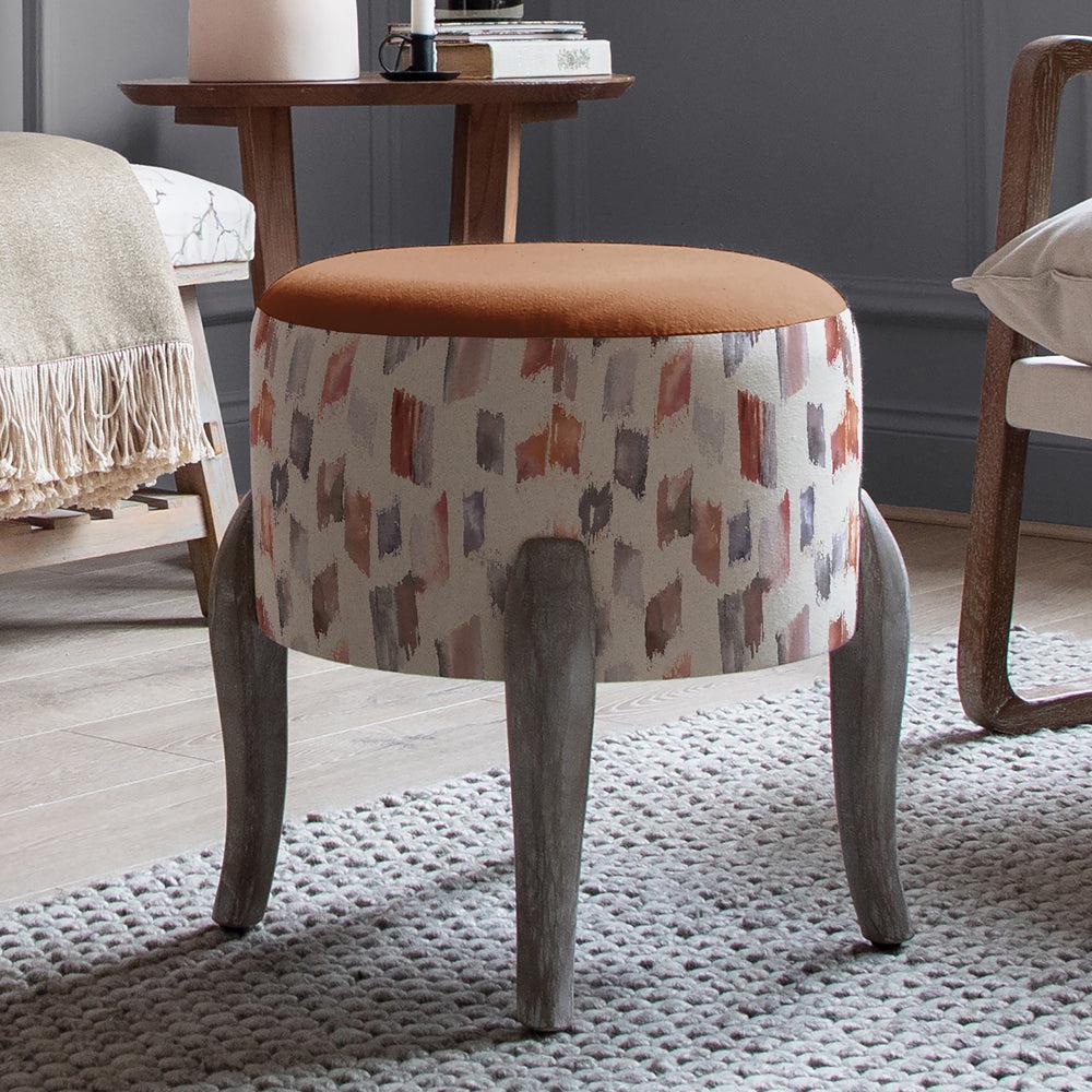 Footstools | Arwen Printed Finn Footstool Rosewater Footstools Arwen Rosewater