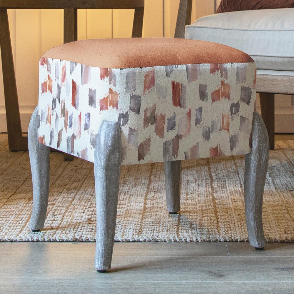 Footstools | Arwen Printed Ralf Footstool Rosewater Footstools Arwen Rosewater