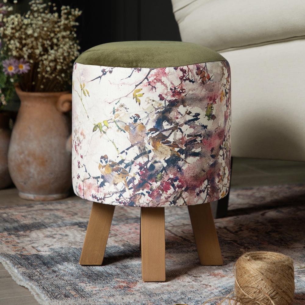 Footstools | Brushwood Monty Round Footstool Blossom Footstools Brushwood Blossom