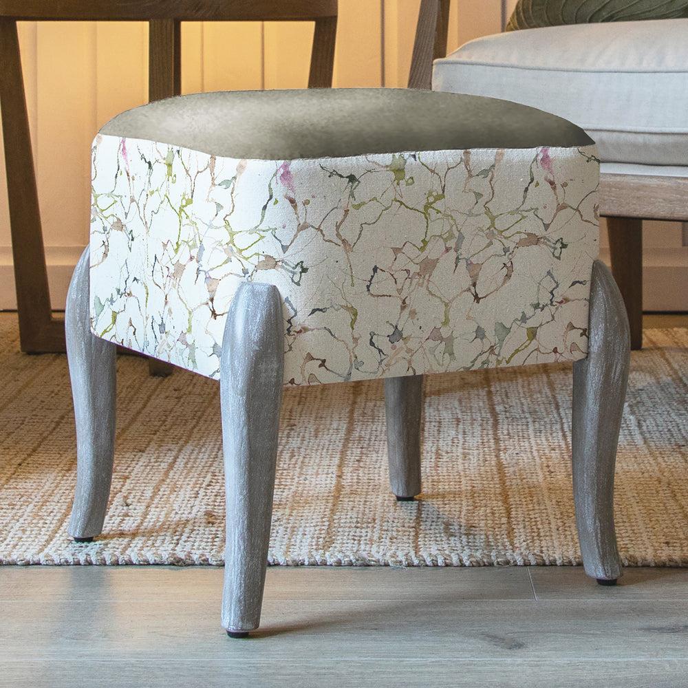 Footstools | Carrara Printed Ralf Footstool Meadow Footstools Carrara Meadow