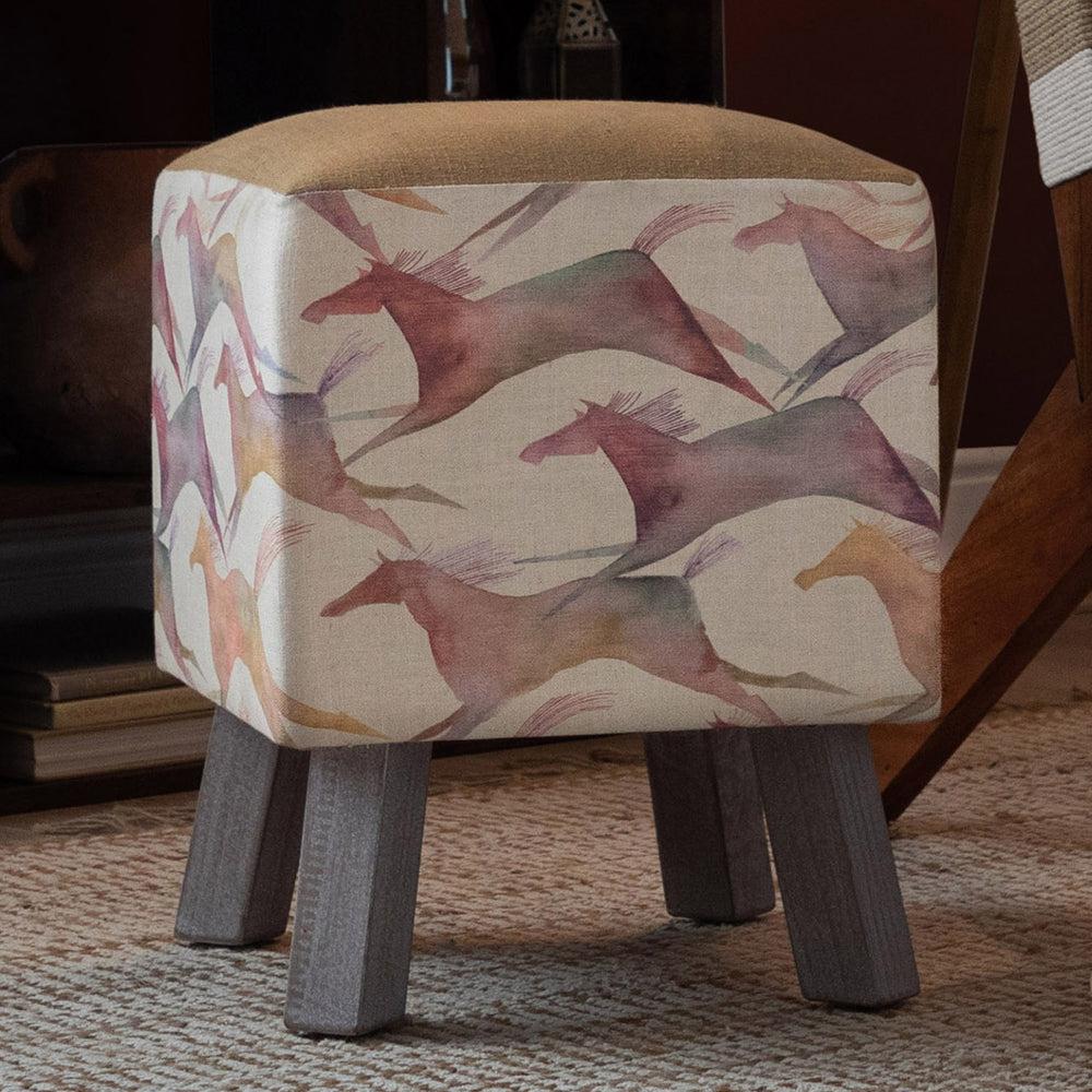 Footstools | Dakota Printed Toby Footstool Sand Footstools Dakota Sand