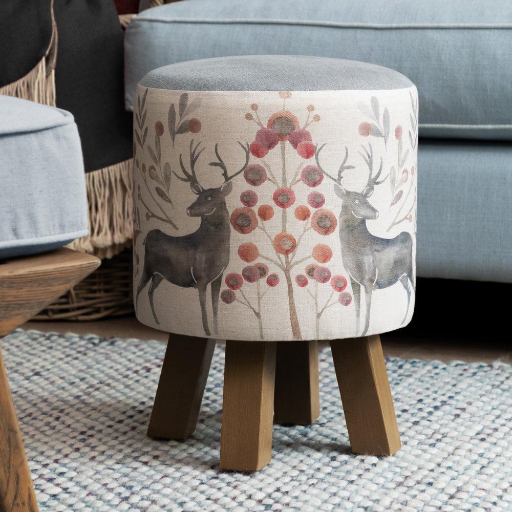 Footstools | Edo Monty Round Footstool Mulberry Footstools Edo Mulberry