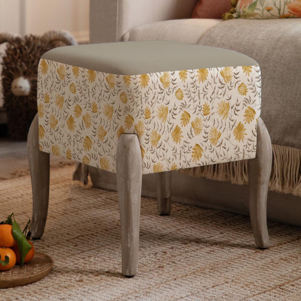 Footstools | Elai Printed Ralf Footstool Stone Footstools Footstools