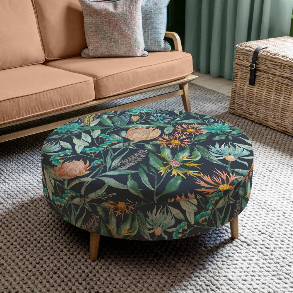 Footstools | Fortazela Petra Large Footstool Sapphire Footstools Footstools