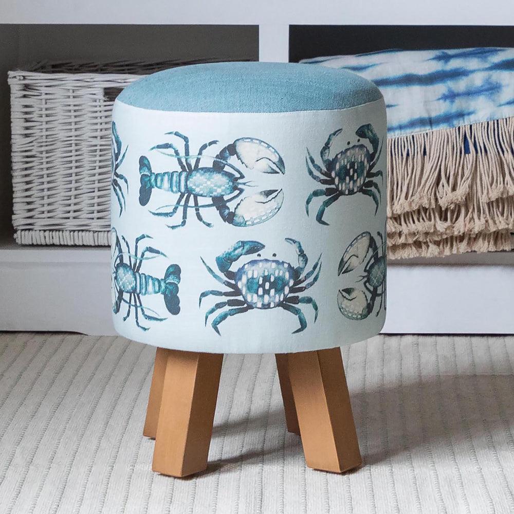 Footstools | Gerroa Monty Round Footstool Seafoam Footstools Footstools