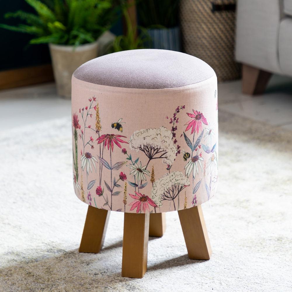 Footstools | Hermione Monty Round Footstool Blush Footstools Footstools