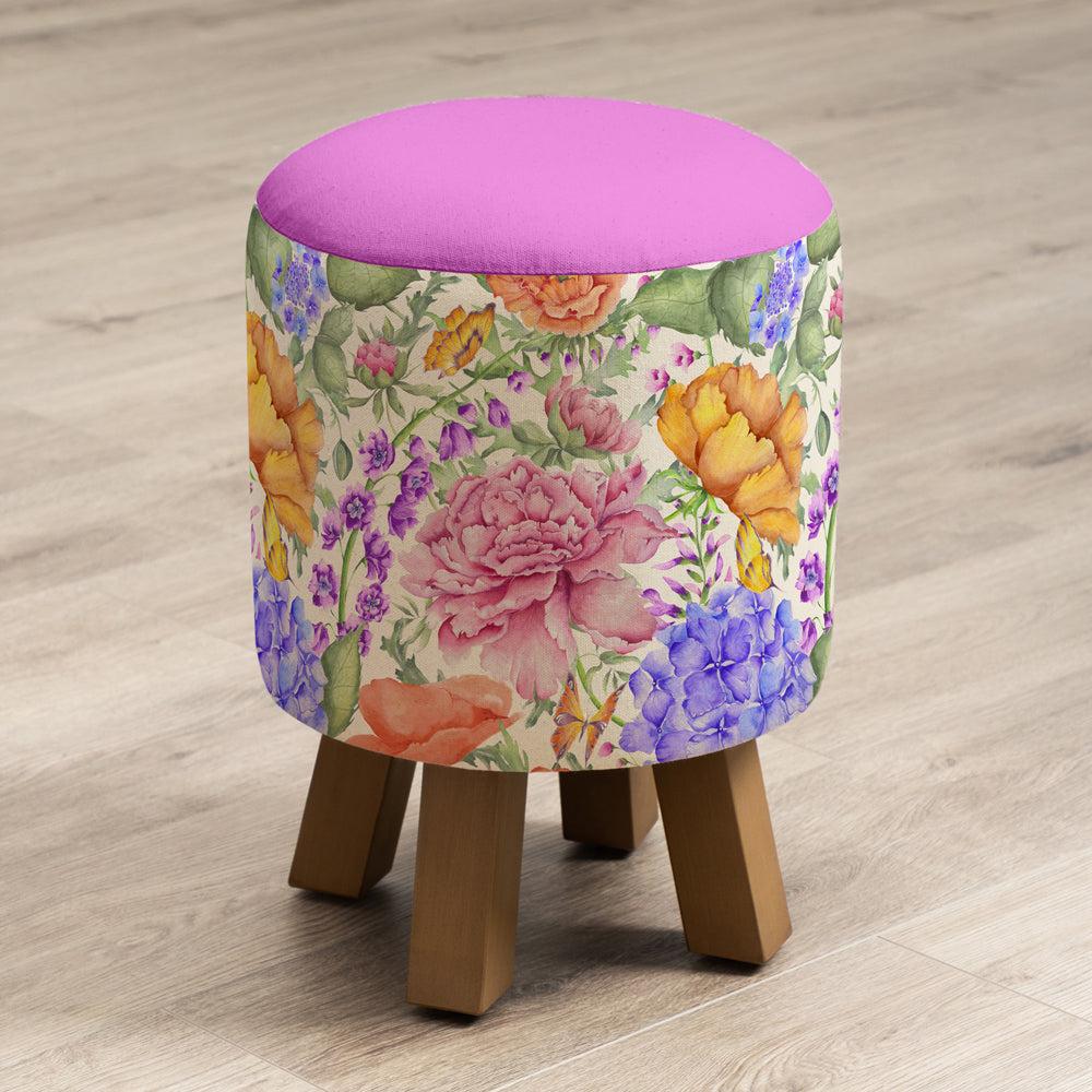 Footstools | Idalia Monty Round Footstool Fuchsia Footstools Footstools