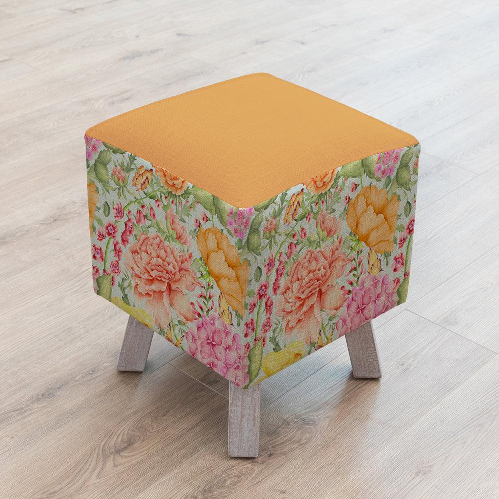 Footstools | Idalia Printed Toby Footstool Duck Egg Footstools Footstools