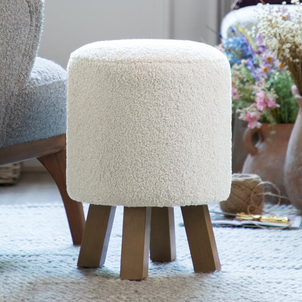 Footstools | Paddington Monty Round Footstool Cream Footstools Footstools