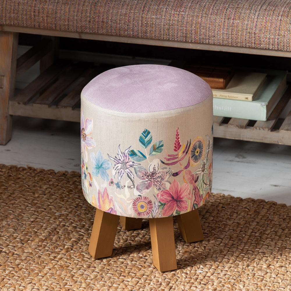 Footstools | Primrose Monty Round Footstool Haze Footstools Footstools