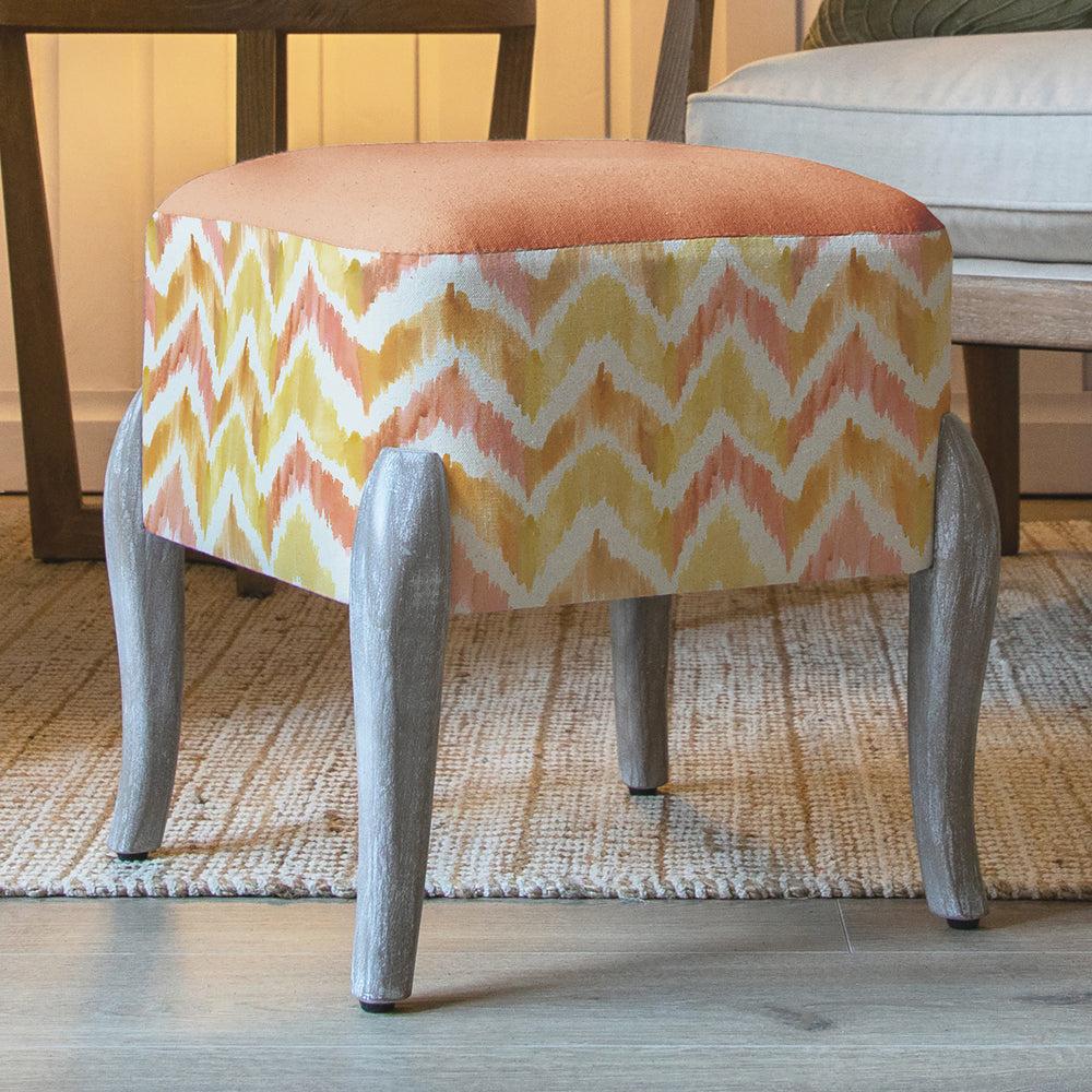 Footstools | Savannah Printed Ralf Footstool Amber Footstools Footstools