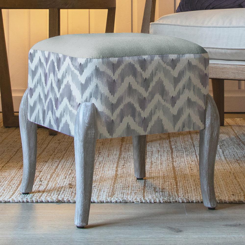 Footstools | Savannah Printed Ralf Footstool Violet Footstools Footstools