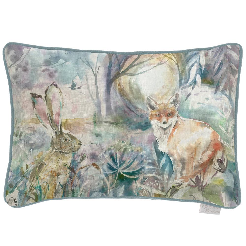 Scatter Cushions | Fox And Hare Printed Cushion Purple Bed Cushions Bed Cushions