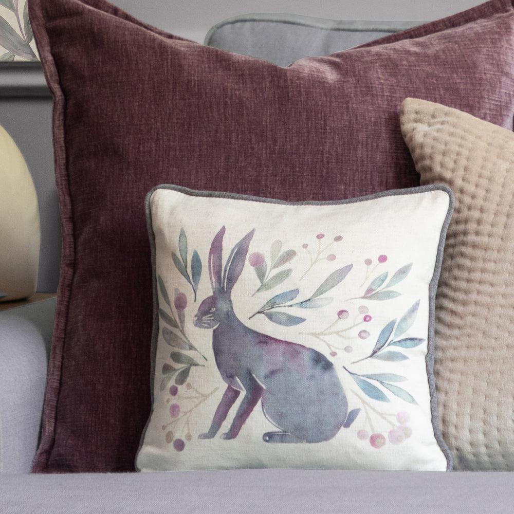 Scatter Cushions | Kensuri Small Printed Feather Cushion Violet Bed Cushions Bed Cushions