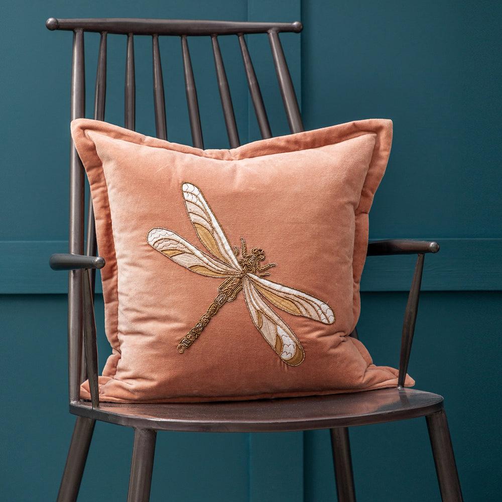 Sofa Cushions | Aria Embroidered Feather Cushion Pink Bed Cushions Bed Cushions