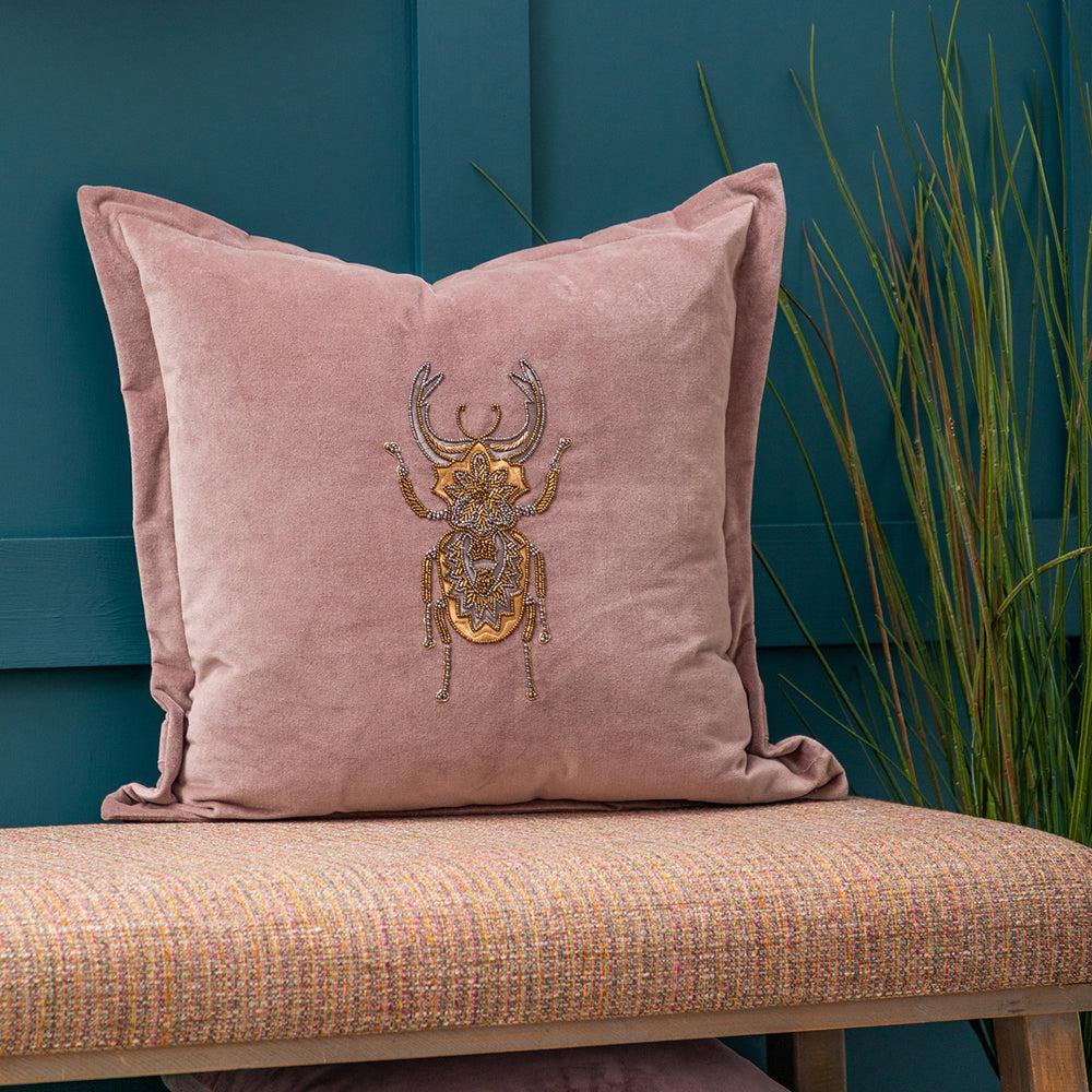 Sofa Cushions | Bellatrix Embroidered Feather Cushion Heather Bed Cushions Bed Cushions