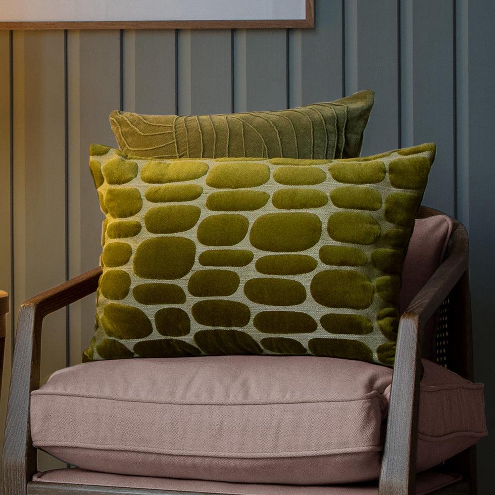 Sofa Cushions | Boulder Embroidered Feather Cushion Olive Bed Cushions Bed Cushions